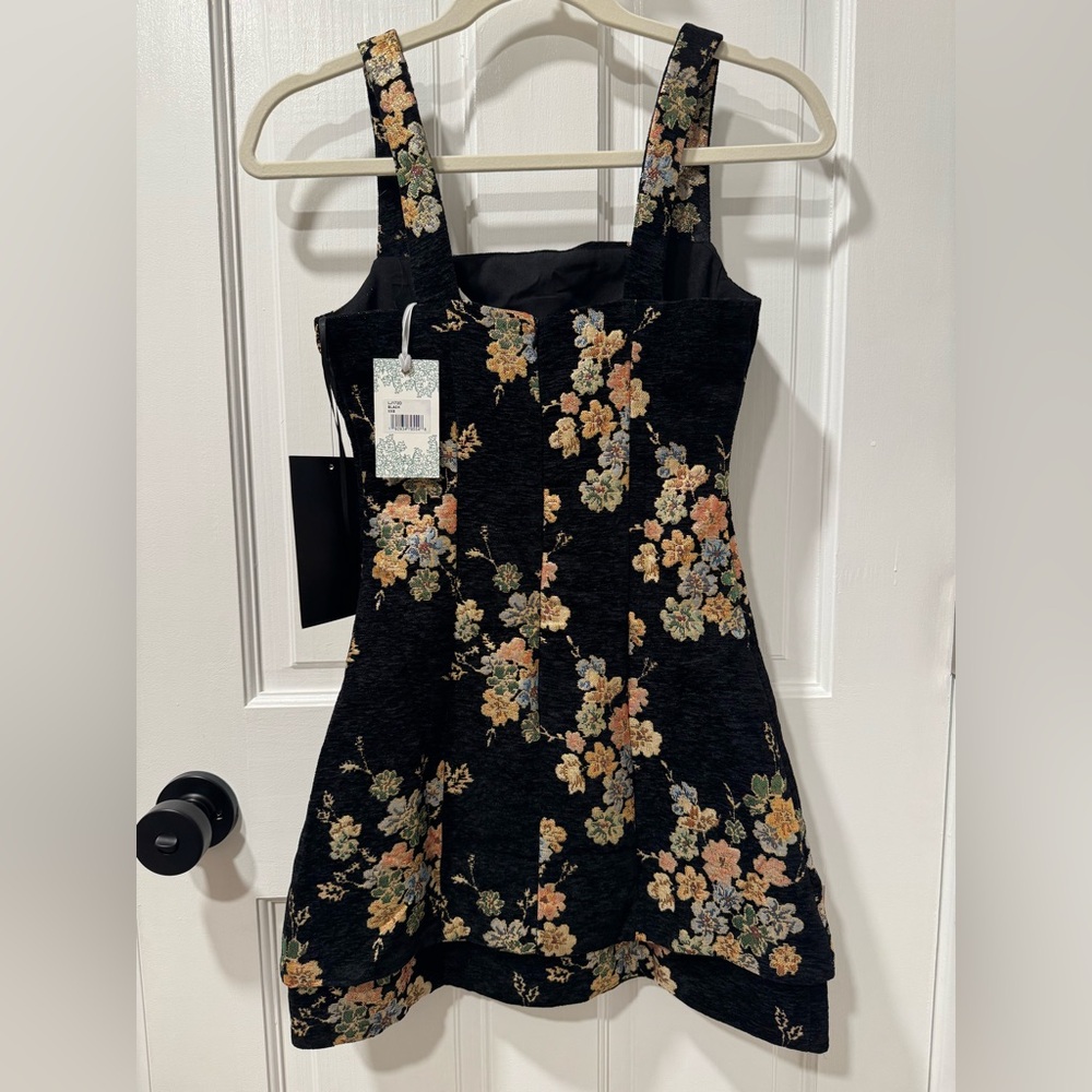 Floral Black Mini Dress